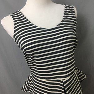 Peplum tank dress black and white Dots 1x G1